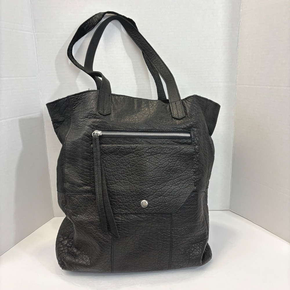 Day & Mood Heather Tote Bag Anthropologie Black Pebbled Leather Large Slouchy